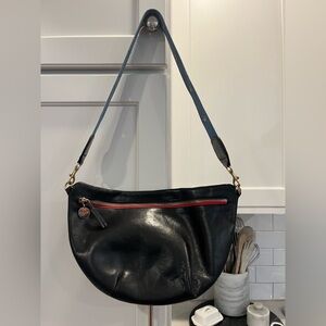 Black Crossbody Bag with Red Accent